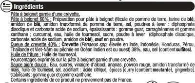 Beignets crevettes sauce aigre douce - Ingredienser - fr