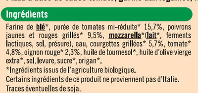 Pizza légumes - Ingredients - fr