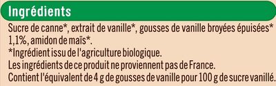 Sucre vanillé - Ingredients - fr