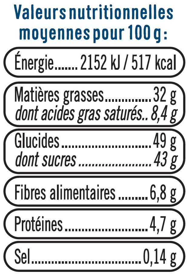 Snacking choco myrtille & macadamia - Nutrition facts - fr