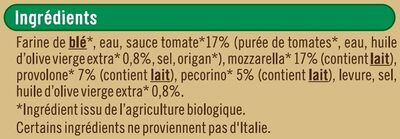 Pizza aux trois fromages issue de l'agriculture biologique - Ingredients - fr