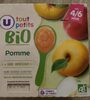 Pots dessert pomme U_TOUT_PETITS Bio - Produit