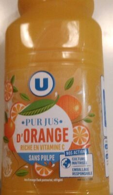 Pur jus d'orange sans pulpe flash pasteurisé, réfrigéré - Product - fr