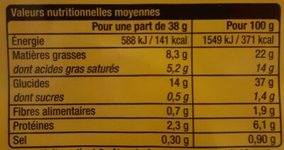 Pâtes feuilletées pur beurre bio - Nutrition facts - fr