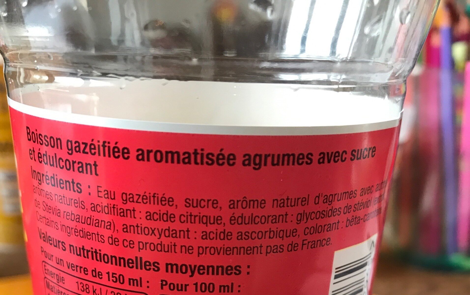 Soda saveur agrumes - Nutrition facts - fr