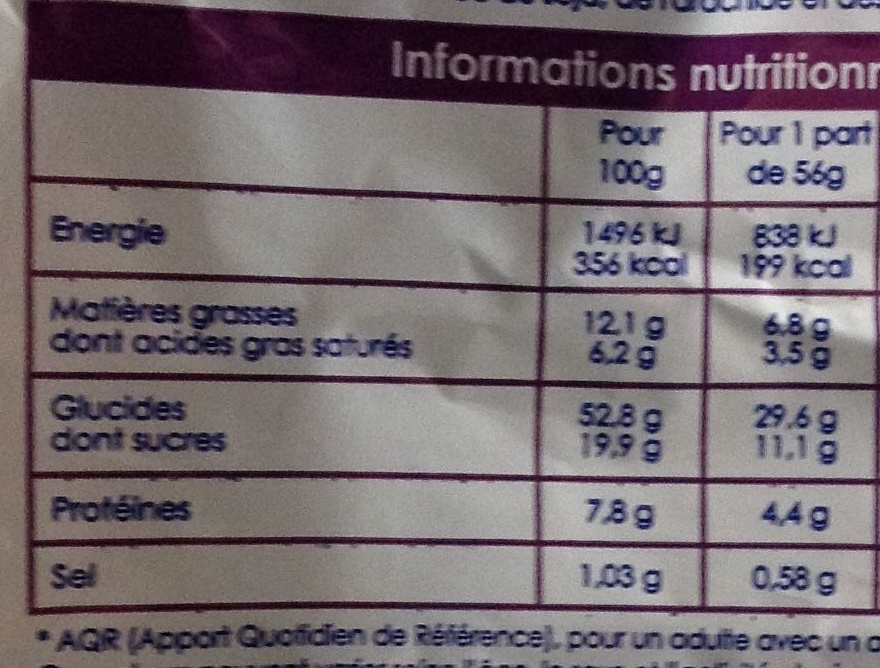 Couronne des Rois Nature - Nutrition facts - fr
