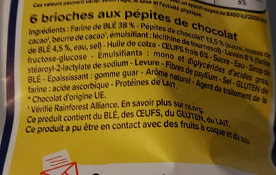 Pitch pépite chocolat - Ingrediënten - fr