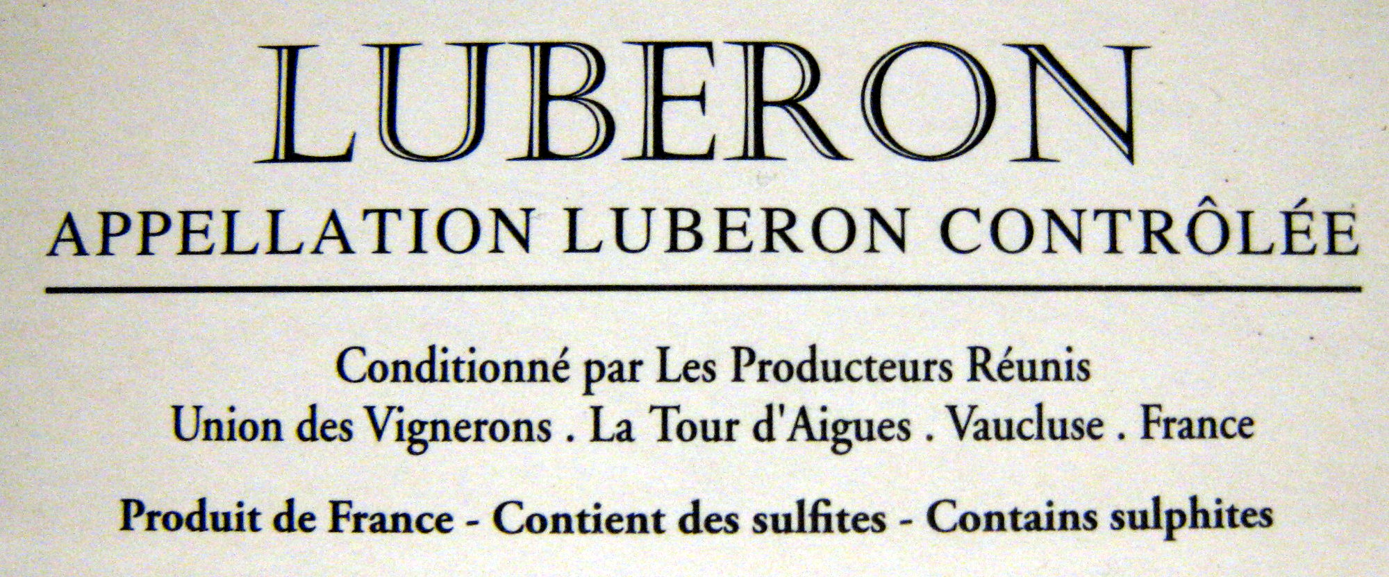 Vin rosé L'Aiguebrun  Appellation Lubéron Contrôlée 3L - Ingredients - fr