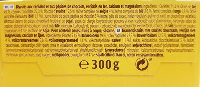 Belvita pépites chocolat -30% de sucres - Ingrédients