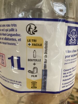 Eau minérale naturelle - Recycling instructions and/or packaging information