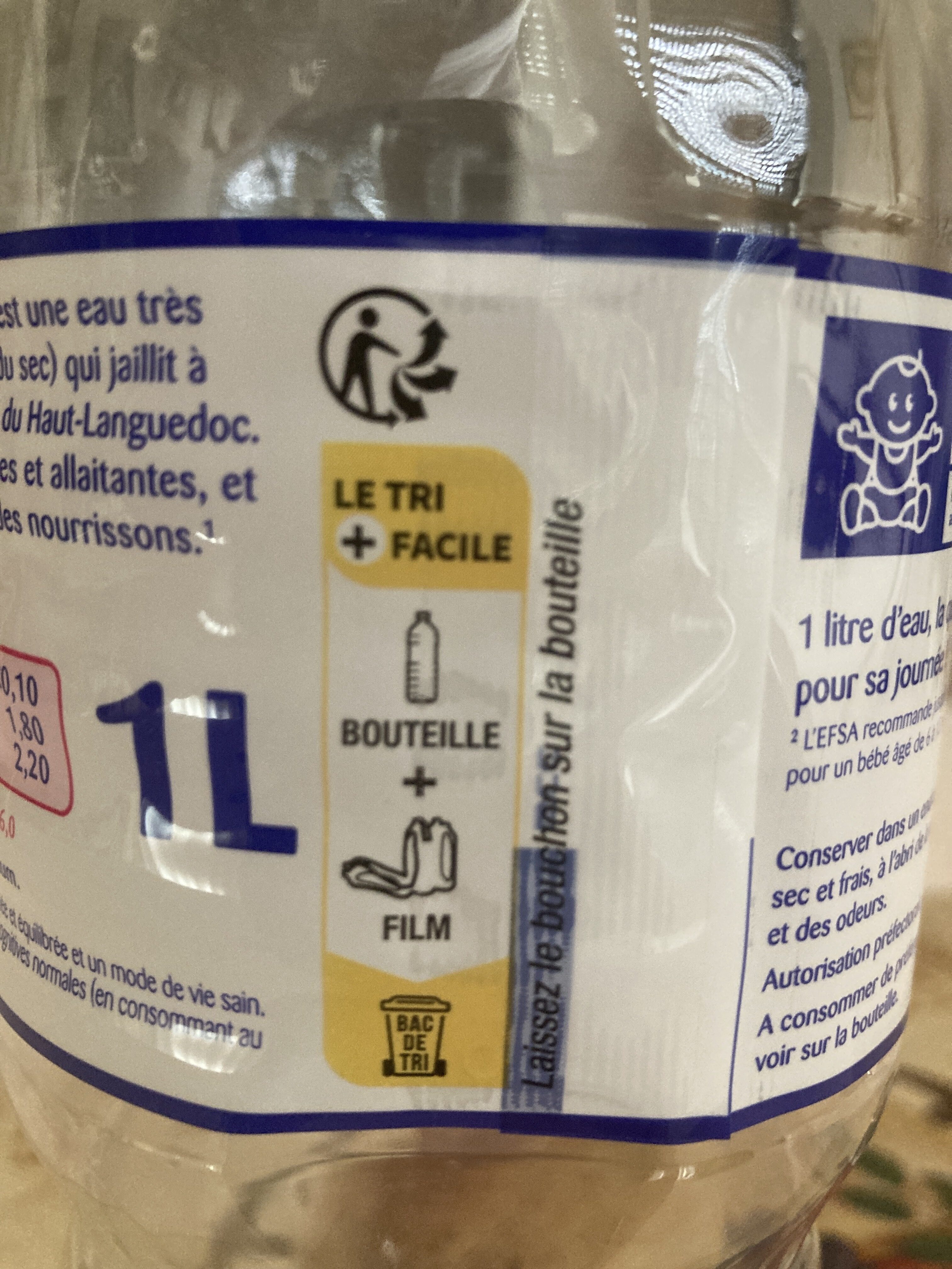 Eau minérale naturelle - Recycling instructions and/or packaging information - fr