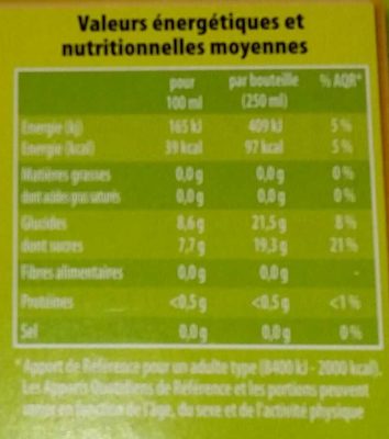 Panaché - Nutrition facts - fr