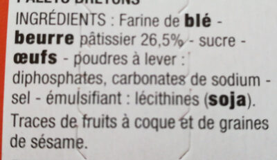 Palets bretons - Ingredienser - fr