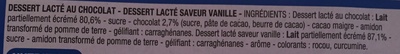 Dessert lacté saveur Vanille Chocolat - Zutaten - fr