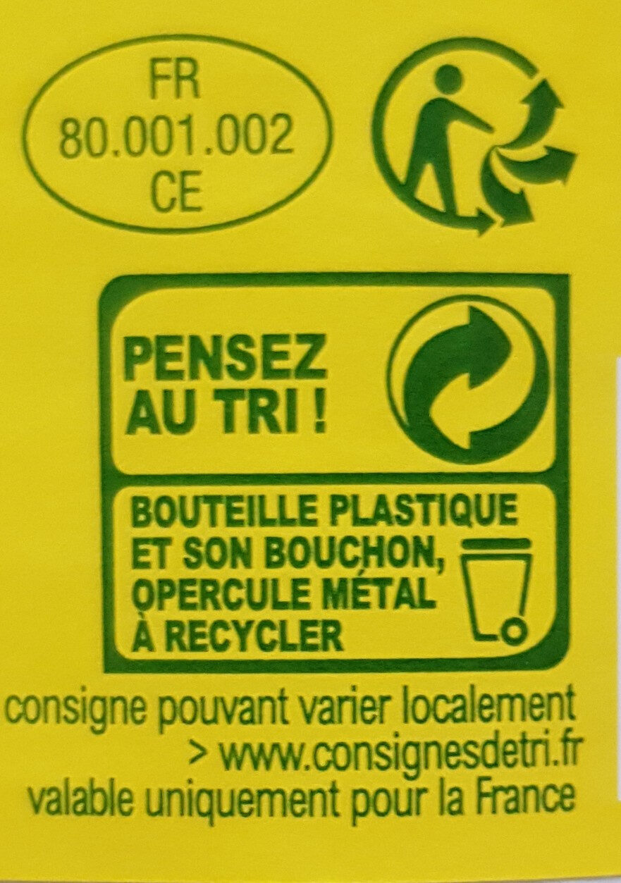 Lait demi-écrémé bio - Instruction de recyclage et/ou informations d'emballage