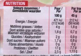 Jambon Choix sans couenne - Nutrition facts - fr