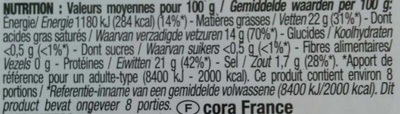 Camembert d'Isigny (22% MG) - Voedingswaarden - fr
