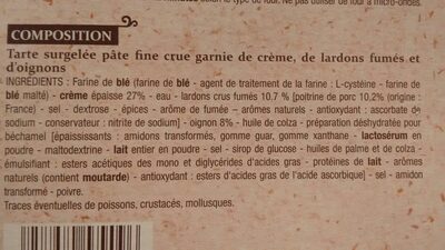 Tarte Flambée Alsacienne, 260 Grammes, Marque Patrimoine Gourmand - Ingrédients