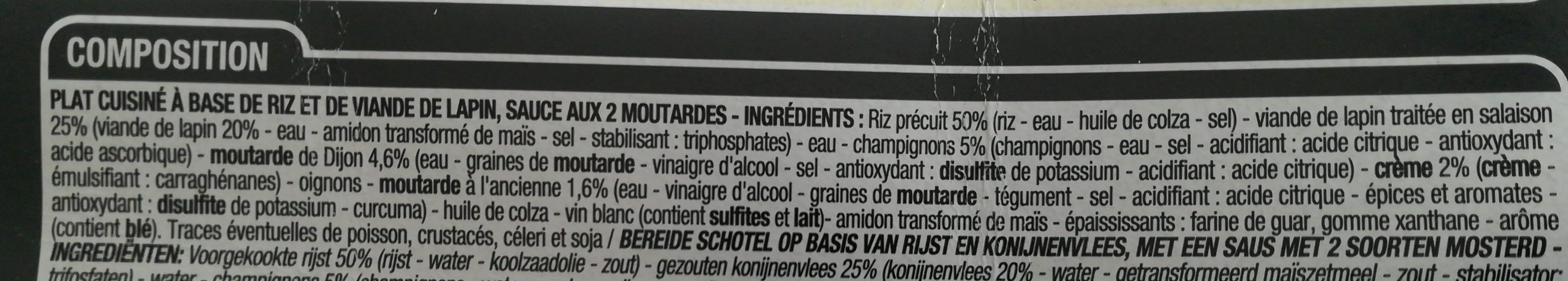 Lapin aux 2 Moutardes et Son Riz - Ingredients - fr