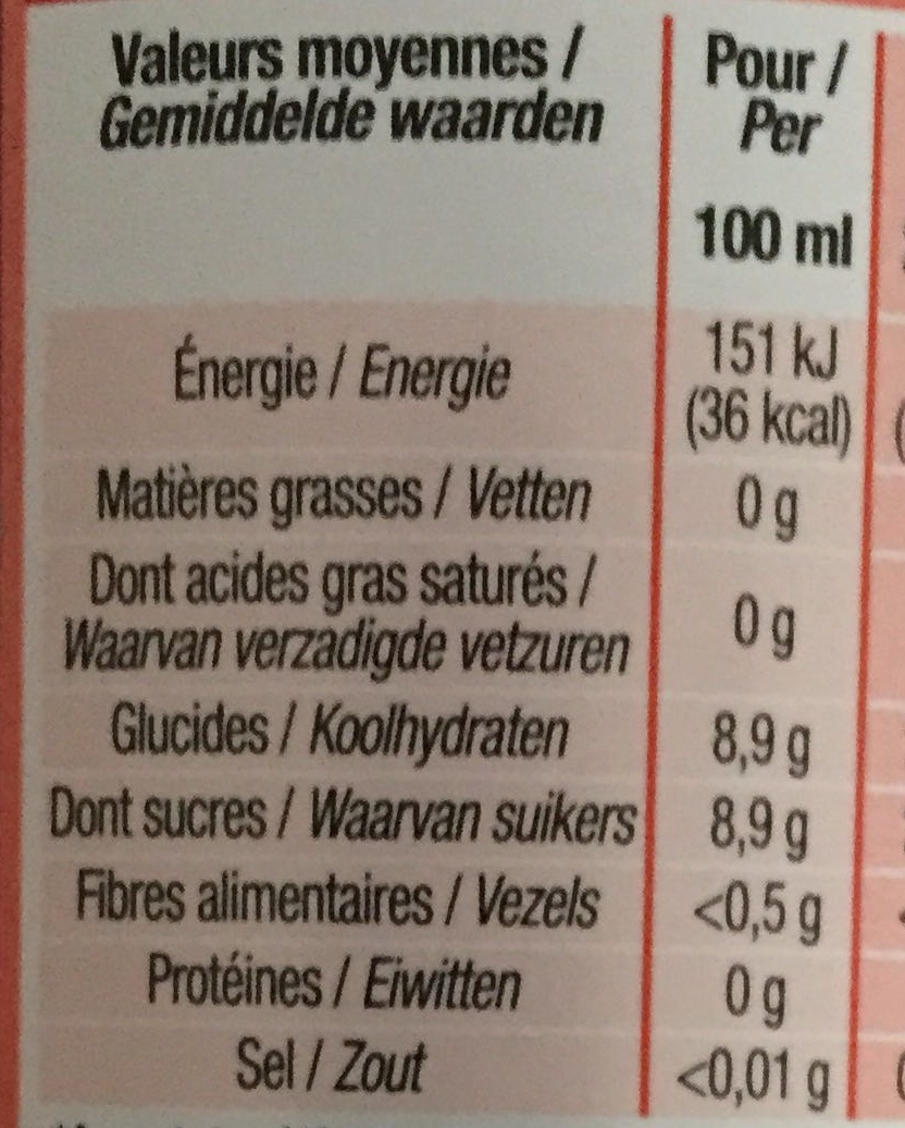 Cola - Nutrition facts - fr