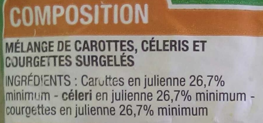 Julienne de légumes - Ingredients - fr