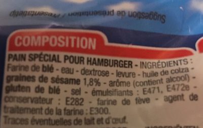 Pains pour Hamburger - Ingrédients
