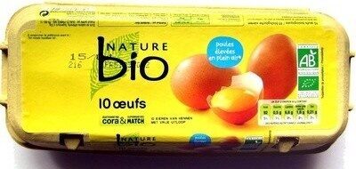 10 œufs de poules élevées en plein air Bio - Product - fr