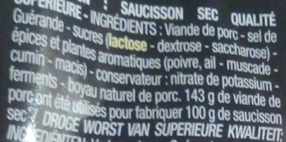 Saucisson sec - Ingredients - fr