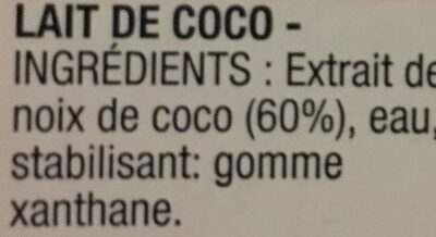 Lait de coco - Ingrédients