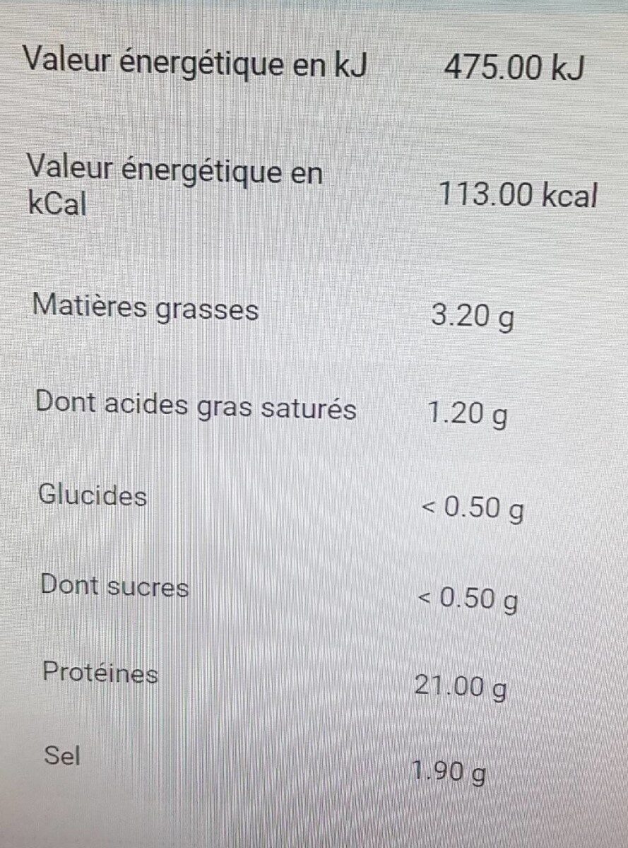 Le Paris Supérieur - Valori nutrizionali - fr