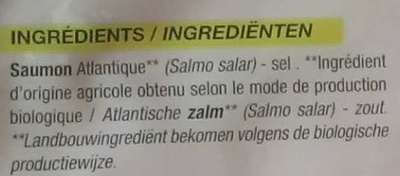 Saumon Atlantique bio - Ingredients - fr