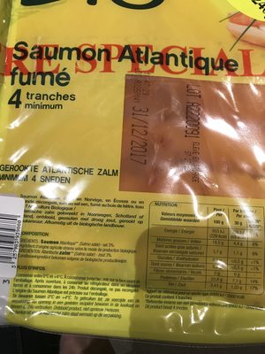 Saumon atlantique bio - Ingredients - fr