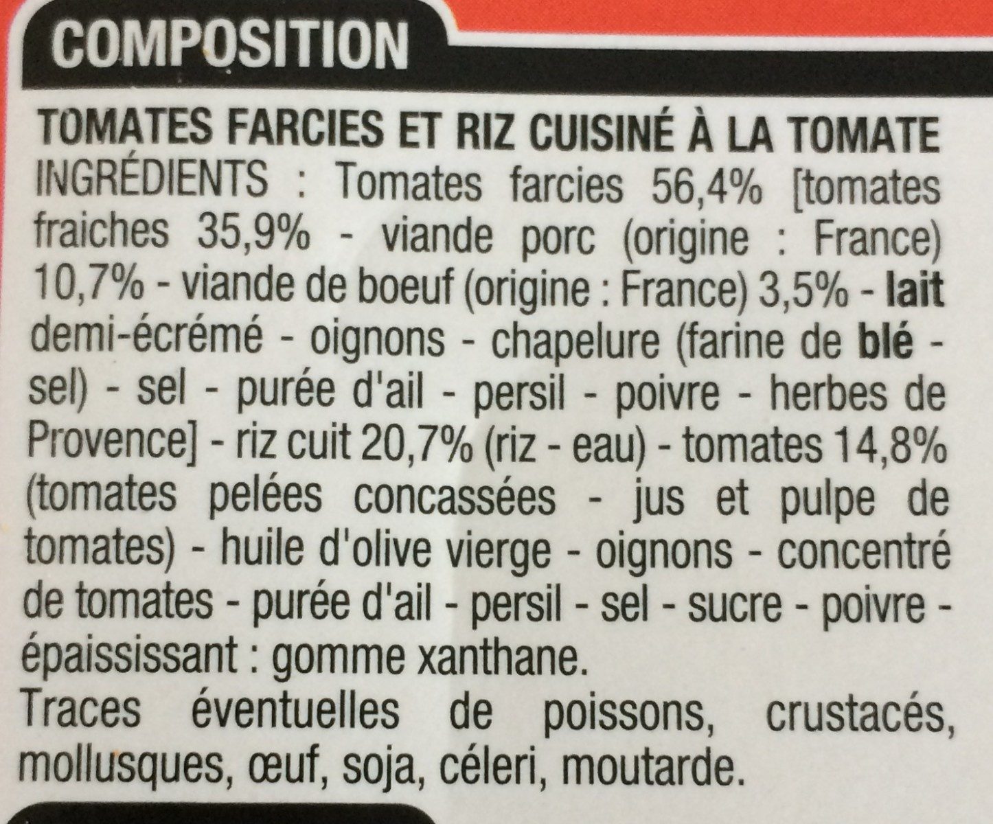 Tomates farcies riz cuisiné - Zutaten - fr