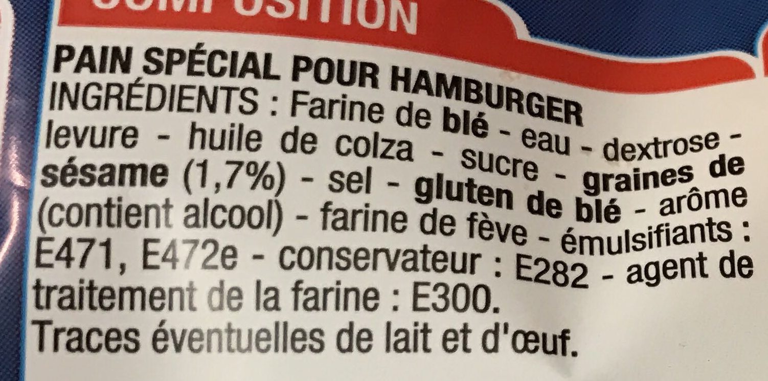 Pains pour Hamburger Géant - Ingredients - fr