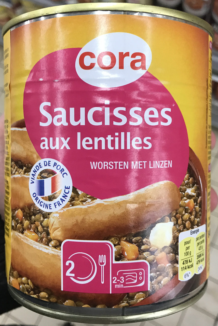 Saucisses aux Lentilles - Product - fr