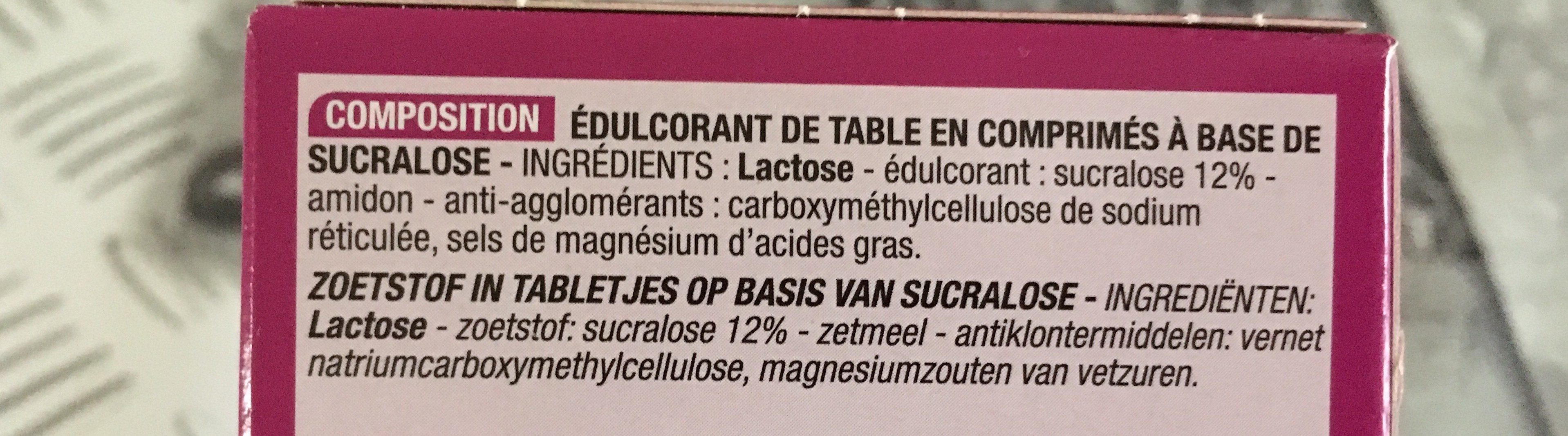 Edulcorant - Ingredients - fr