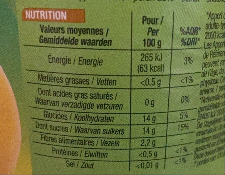 Compote Pomme Poire - Nutrition facts - fr