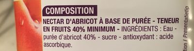 Nectar d'abricot - Ingredients - fr