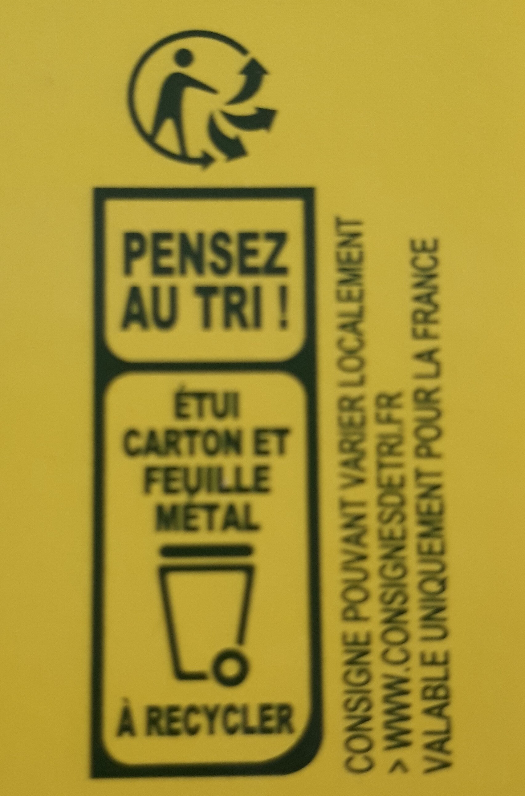 Chocolat noir - Recycling instructions and/or packaging information - fr