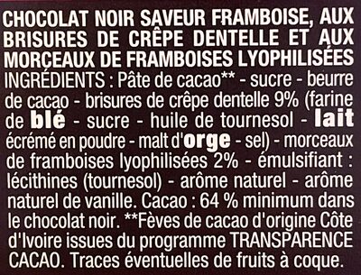 Noir saveur framboise crêpe dentelle - المكونات - fr