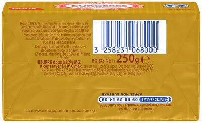 Le Beurre Surgères 82% MG Doux - Ingrédients