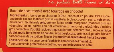 Biscuits Fourrés Choco - Ingrédients