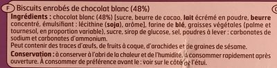 Batonnets chocolat blanc - Ingredients - fr