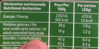 Bloc Lait Noiset. 200G B. F - Nutrition facts - fr
