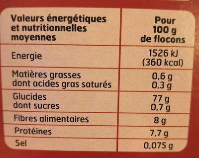 Puree Nature 3x 125G - Nutrition facts - fr
