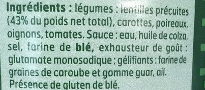 Lentilles cuisinés - Ingredients - fr
