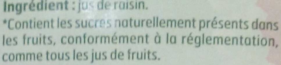 Jus de raisin - Ingredients - fr