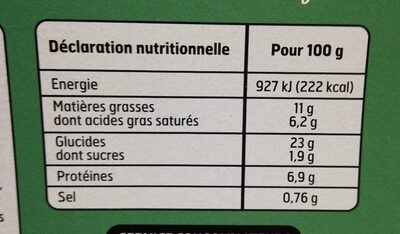 2 tartes poireaux - Nutrition facts - fr