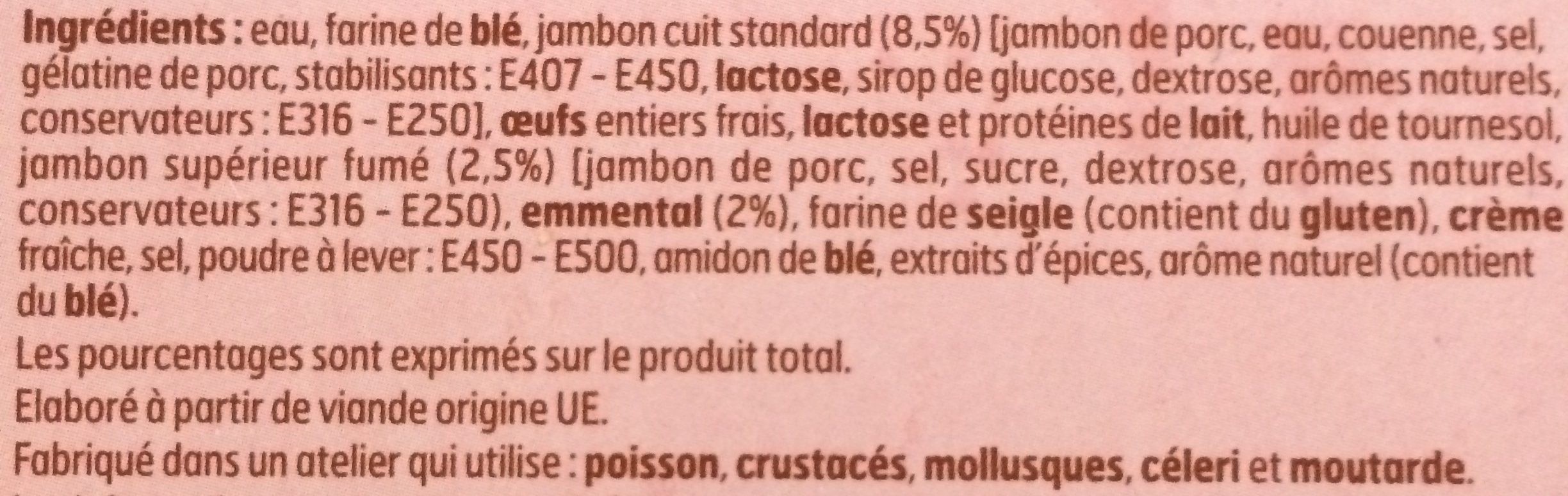 Crêpes Jambon Emmental - Ingredients - fr