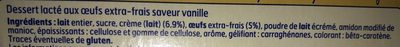 Pots De Creme Vanille - Ingredientes - fr